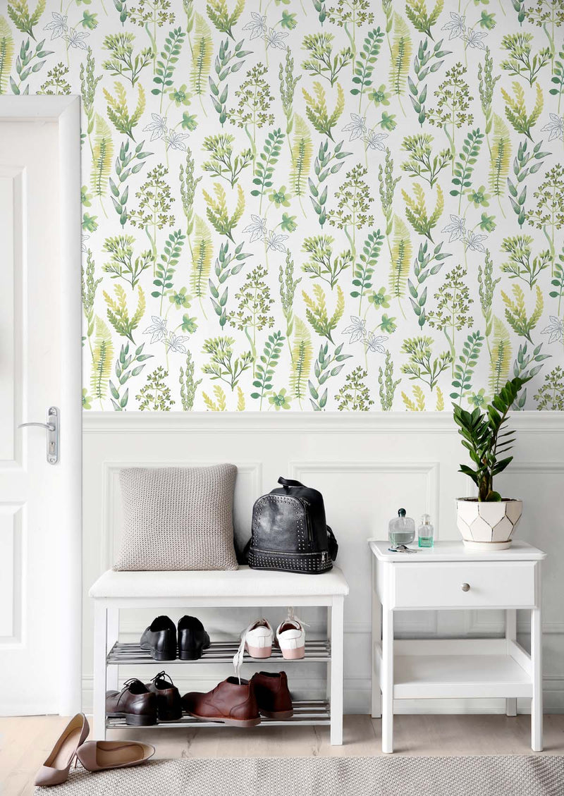 media image for Wild Garden Peel-and-Stick Wallpaper in Lemon Lime 216
