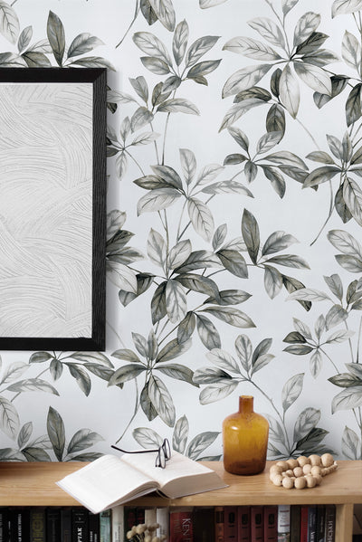 product image for Leaf Trail Peel-and-Stick Wallpaper in Alloy 16