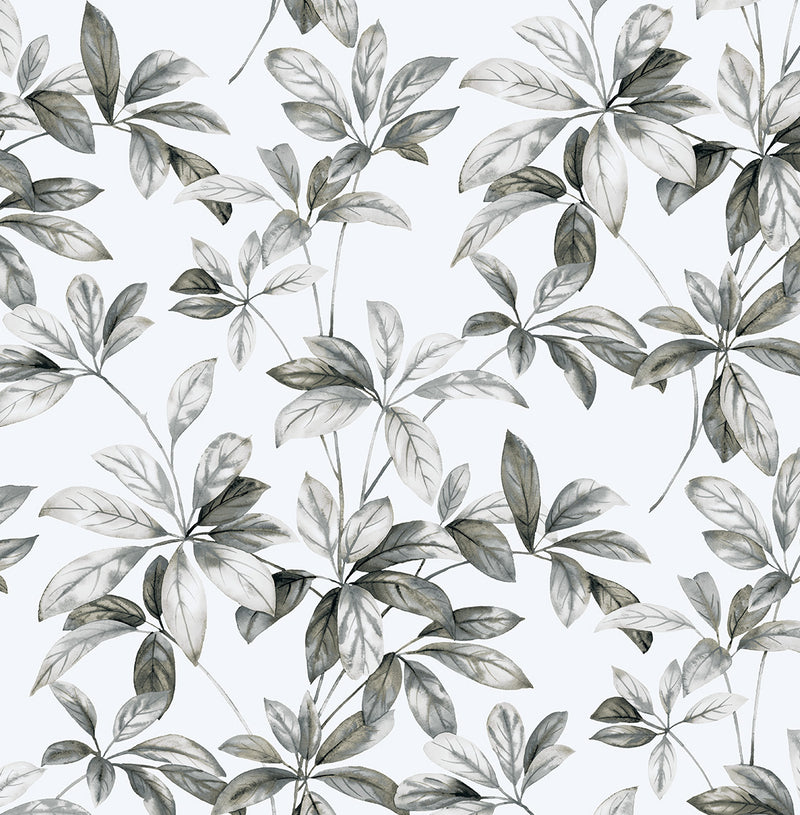 media image for Leaf Trail Peel-and-Stick Wallpaper in Alloy 273