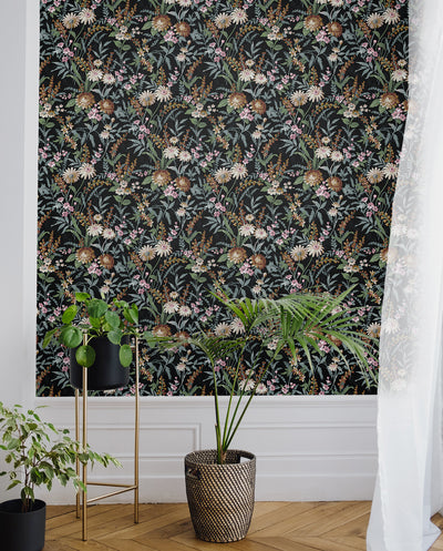 product image for Vintage Floral Peel-and-Stick Wallpaper in Onyx 42