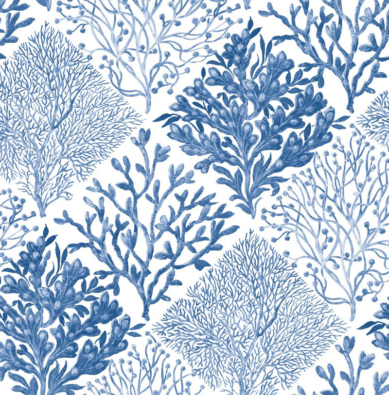 media image for Sample Seaweed Peel-and-Stick Wallpaper in Coastal Blue 257