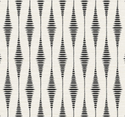 product image of Striped Ikat Peel-and-Stick Wallpaper in Ebony & Linen 582