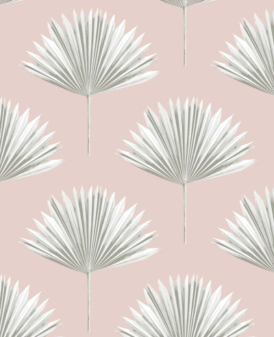 product image of Tropical Fan Palm Peel-and-Stick Wallpaper in Pink Mist 571
