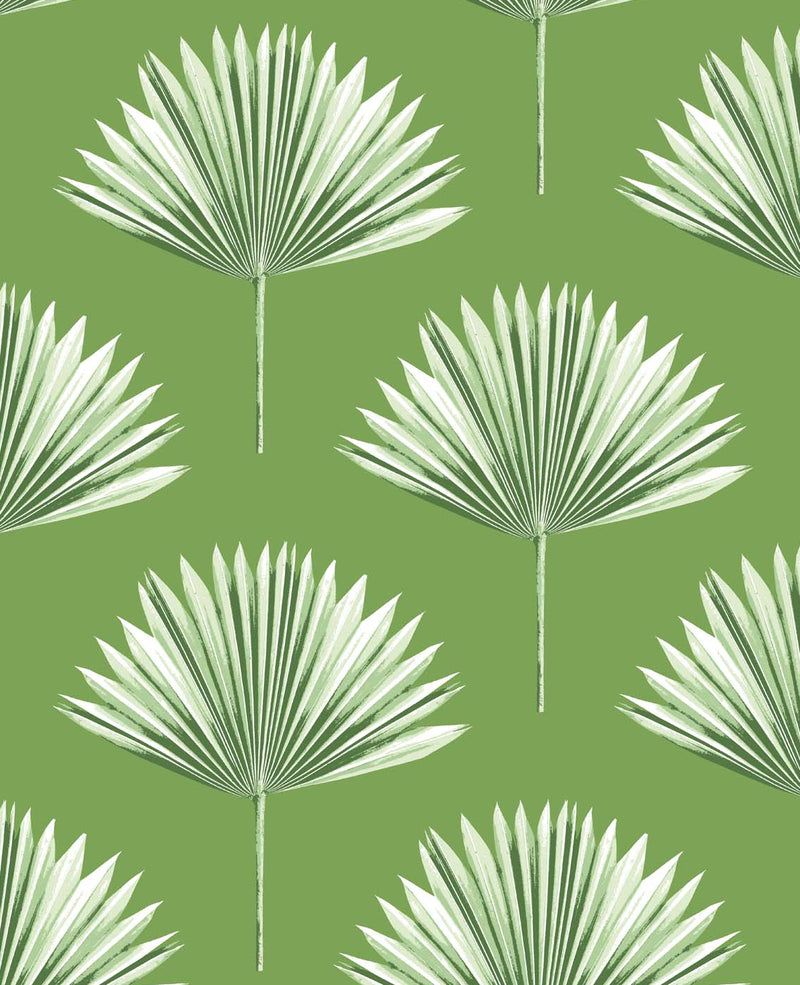 media image for Sample Tropical Fan Palm Peel-and-Stick Wallpaper in Green Sprout 225