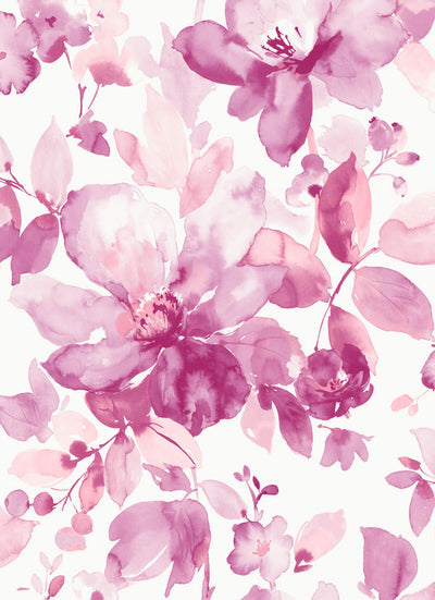 product image of Sample Watercolor Flower Peel & Stick Wallpaper in Pink 527