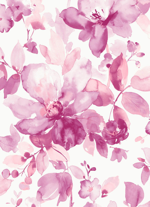 media image for Sample Watercolor Flower Peel & Stick Wallpaper in Pink 241