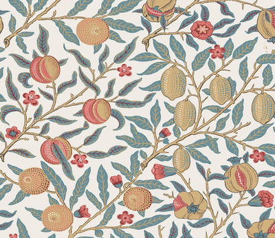 product image of Sample Pomegranate Peel-and-Stick Wallpaper in Moonstone Blue & Light Ochre 547