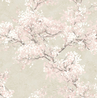 product image for Cherry Blossom Grove Peel-and-Stick Wallpaper in Parchment & Rose 98