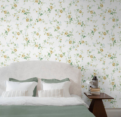 product image for Blossom Floral Trail Peel & Stick Wallpaper in Wheatfield & Sage 99
