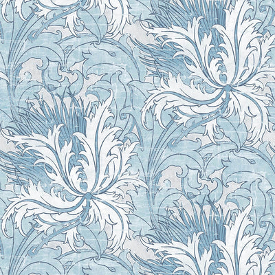 product image of Sample Tossed Cradle Plant Peel & Stick Wallpaper in Blue Mist 582