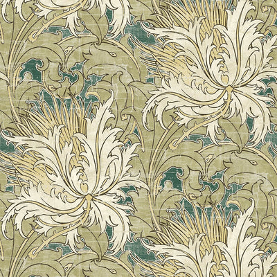 product image of Sample Tossed Cradle Plant Peel & Stick Wallpaper in Spring Green 546