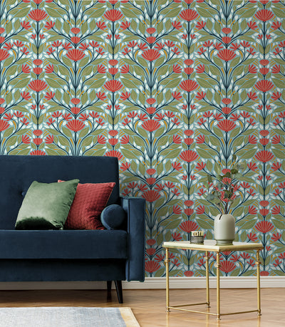 product image for Shalin Folk Floral Peel & Stick Wallpaper in Summer Garden 66