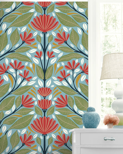 product image for Shalin Folk Floral Peel & Stick Wallpaper in Summer Garden 66