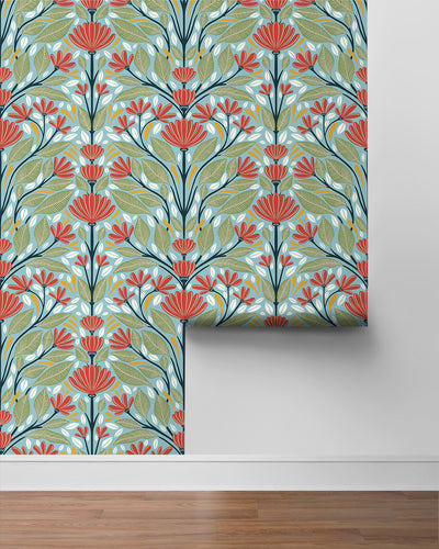 product image for Shalin Folk Floral Peel & Stick Wallpaper in Summer Garden 34