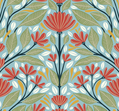 product image of Shalin Folk Floral Peel & Stick Wallpaper in Summer Garden 520