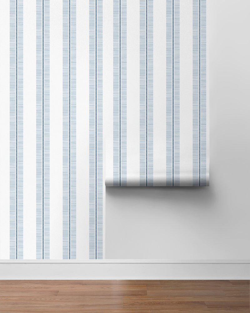 media image for Beach Towel Stripe Peel & Stick Wallpaper in Blue Skies 296