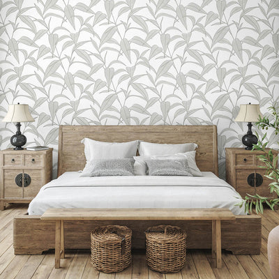 product image for Pinstripe Leaf Trail Peel & Stick Wallpaper in Greystone 91
