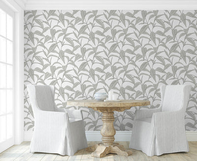 product image for Pinstripe Leaf Trail Peel & Stick Wallpaper in Greystone 71