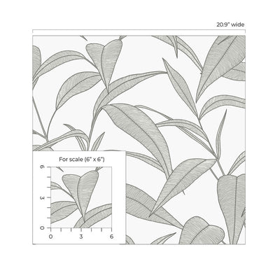 product image for Pinstripe Leaf Trail Peel & Stick Wallpaper in Greystone 23