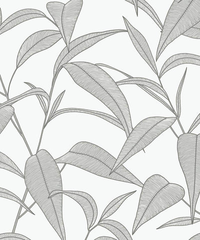 product image for Pinstripe Leaf Trail Peel & Stick Wallpaper in Greystone 62