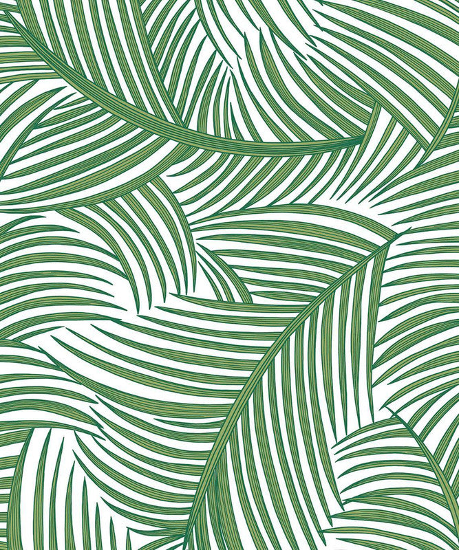 media image for Sample Tossed Palm Fronds Peel & Stick Wallpaper in Greenery 27