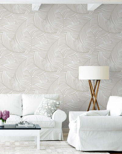 product image for Tossed Palm Fronds Peel & Stick Wallpaper in Sea Salt 39