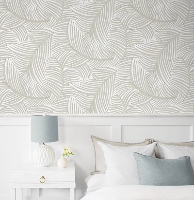 product image for Tossed Palm Fronds Peel & Stick Wallpaper in Sea Salt 2
