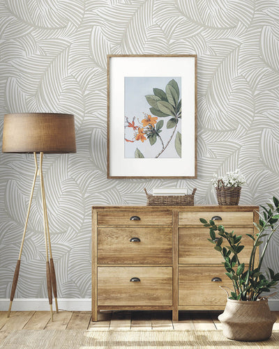 product image for Tossed Palm Fronds Peel & Stick Wallpaper in Sea Salt 72