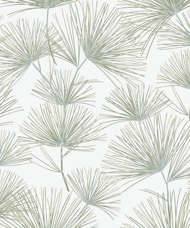media image for Pine Needles Peel & Stick Wallpaper in Aloe Green 276