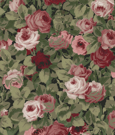 product image of Rose Garden Peel & Stick Wallpaper in Garnet & Basil 530