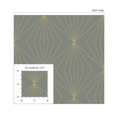 product image for Gem Geometric Peel & Stick Wallpaper in Grey & Metallic Gold 58