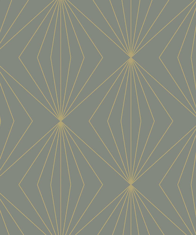media image for Gem Geometric Peel & Stick Wallpaper in Grey & Metallic Gold 261