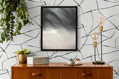 product image for Inkwork Abstract Peel & Stick Wallpaper in Ebony & Eggshell 24