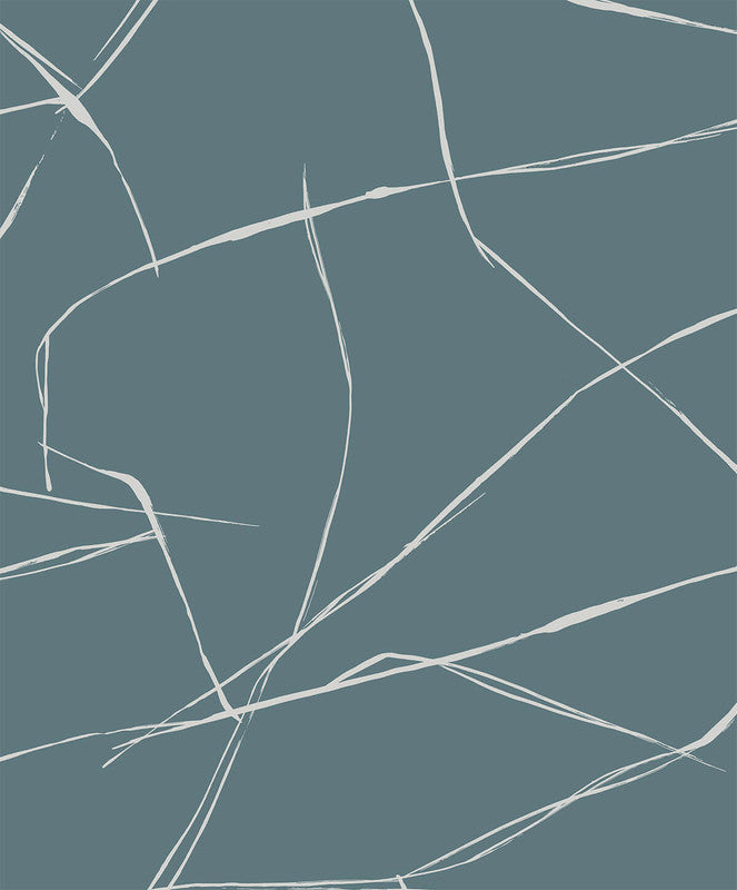 media image for Inkwork Abstract Peel & Stick Wallpaper in Blue Dusk 278