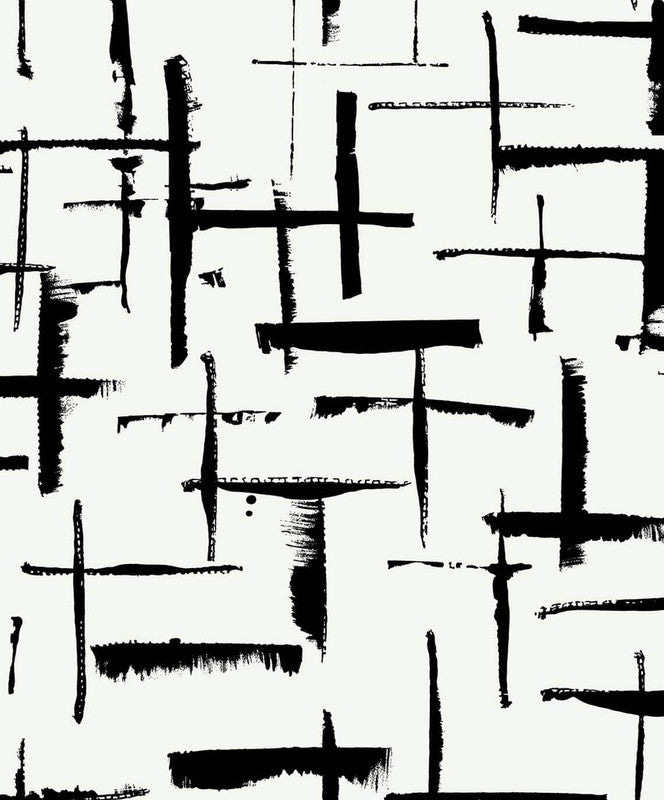 media image for Crosshatch Abstract Peel & Stick Wallpaper in Ebony & Eggshell 260