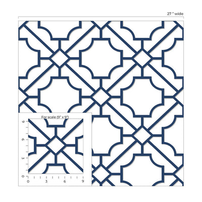 product image for Lattice Geo Peel & Stick Wallpaper in Navy Blue 41