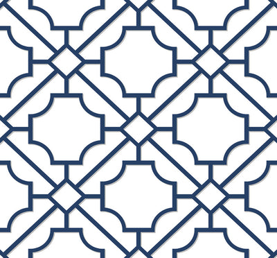 product image for Lattice Geo Peel & Stick Wallpaper in Navy Blue 90