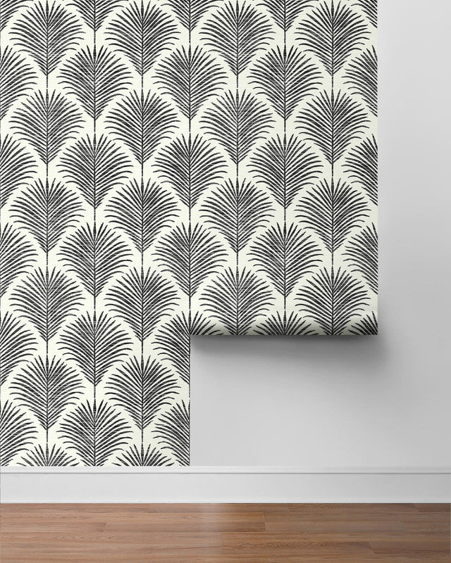 media image for Grassland Palm Peel & Stick Wallpaper in Inkwell & Off-White 234
