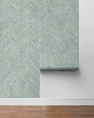 product image for Chevron Stripe Peel & Stick Wallpaper in Seabreeze 53