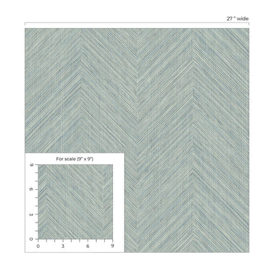 product image for Chevron Stripe Peel & Stick Wallpaper in Seabreeze 94