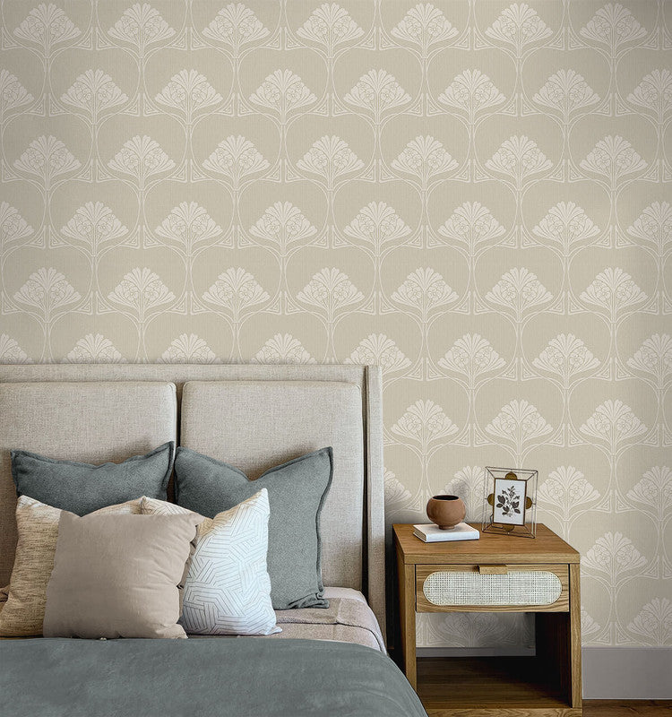 media image for Deco Floral Peel & Stick Wallpaper in Ashwood 223