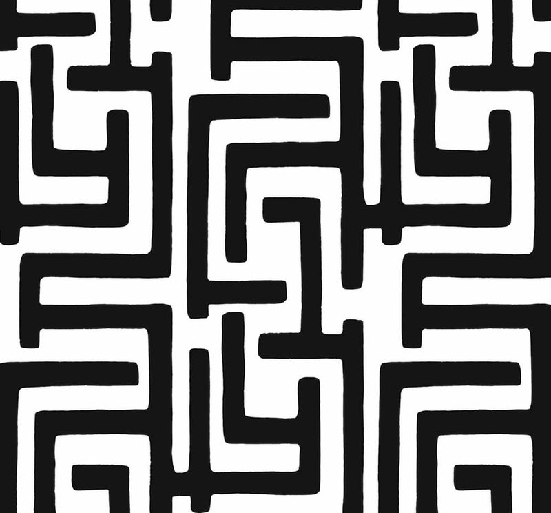 media image for Graphic Maze Peel & Stick Wallpaper in Black 267