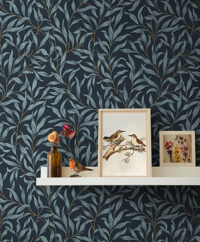 product image for Willow Trail Peel & Stick Wallpaper in Aegean Blue 89