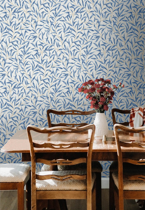 media image for Willow Trail Peel & Stick Wallpaper in Blue Lake 278