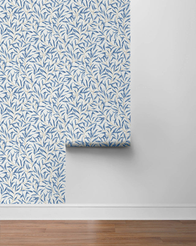 media image for Willow Trail Peel & Stick Wallpaper in Blue Lake 281