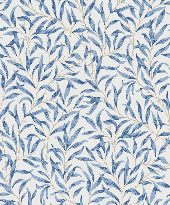 media image for Willow Trail Peel & Stick Wallpaper in Blue Lake 246