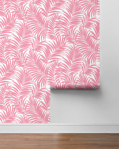 product image for Beach Palm Peel & Stick Wallpaper in Pink 32