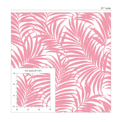 product image for Beach Palm Peel & Stick Wallpaper in Pink 2