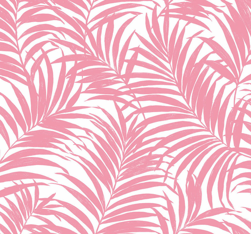 media image for Beach Palm Peel & Stick Wallpaper in Pink 298