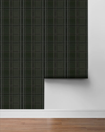 product image for Classic Plaid Peel & Stick Wallpaper in Evergreen 1
